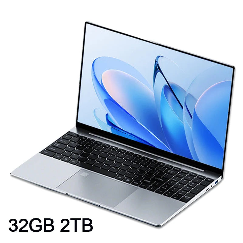 15.6Inch Portable Laptop Intel N95 32GB 2TB Windows11 Office 1080P HD Fingerprint Unlock Laptops Gaming Notebook Computer PC