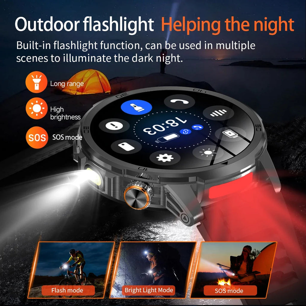 2026 Military T-Rex 3 Smart Watch Fitness Clock Men 466*466 AMOLED Screen 1000mAh Battery Flashlight Call Waterproof Smartwatchs