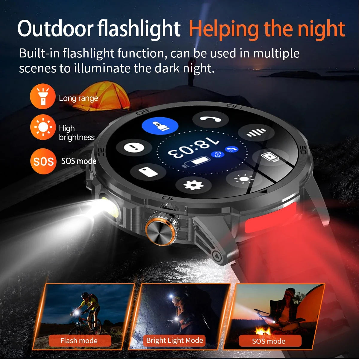 2026 Military T-Rex 3 Smart Watch Fitness Clock Men 466*466 AMOLED Screen 1000mAh Battery Flashlight Call Waterproof Smartwatchs