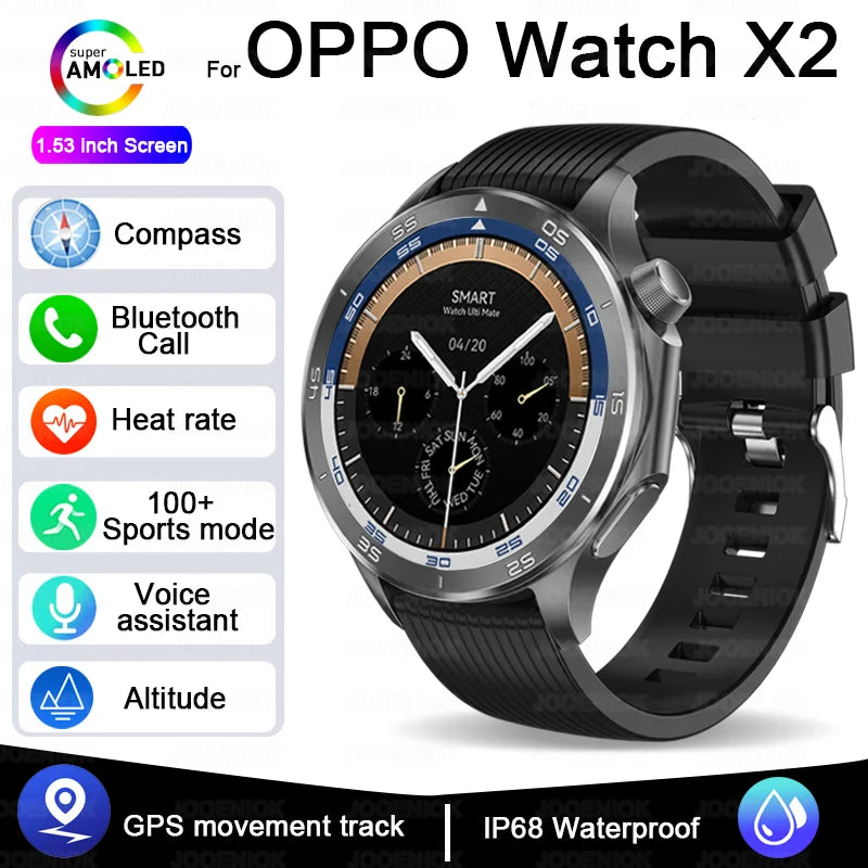 Smart Watch Men's 466*466 AMOLED HD Screen 4GB Memory 3D Surround Vision Watch BT Call IP68 Waterproof Man Smartwatch 2025 New
