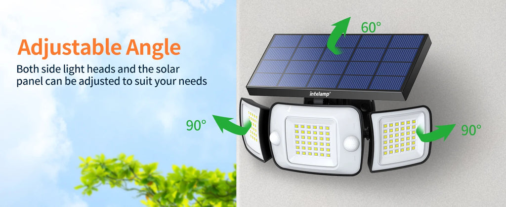 Top Brand Powerful 6000mah Outdoor Solar Lights With 3 Modes Two Motion Sensors Bright Light Wall Lamp For Garden Yard Garage