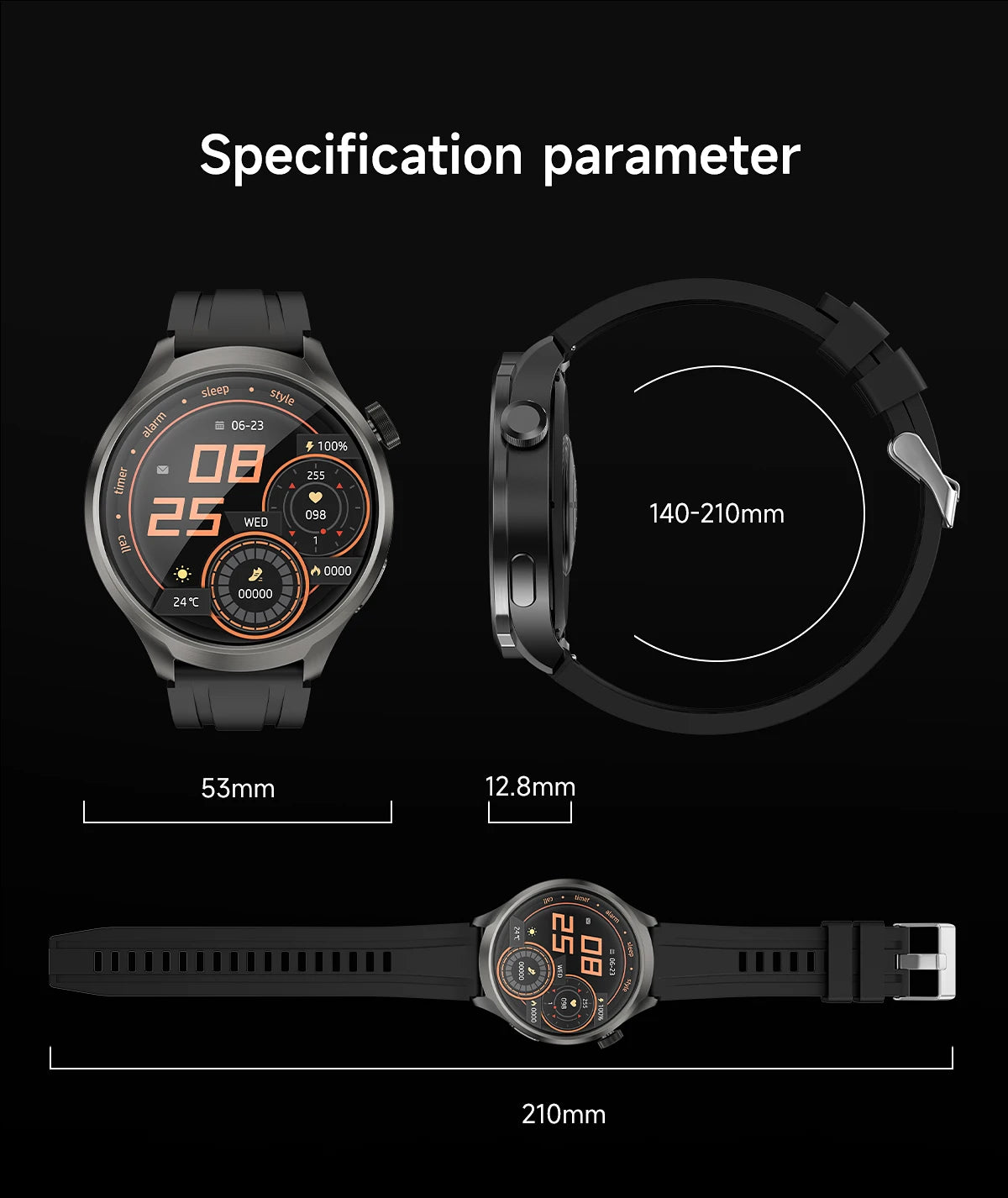 1.85-inch HD Sapphire Glass Smart Watch Men's GPS Movement Track NFC Bluetooth Call  Lingdong Island Health Detection Smartwatch