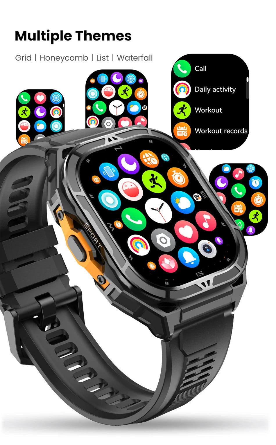 2026 NEW TANK X5 Smartwatch 5ATM Waterproof GPS Dual-Frequency tracking 1.96" AMOLED 530mAh Compass 170+ Sports Fitness Tracker