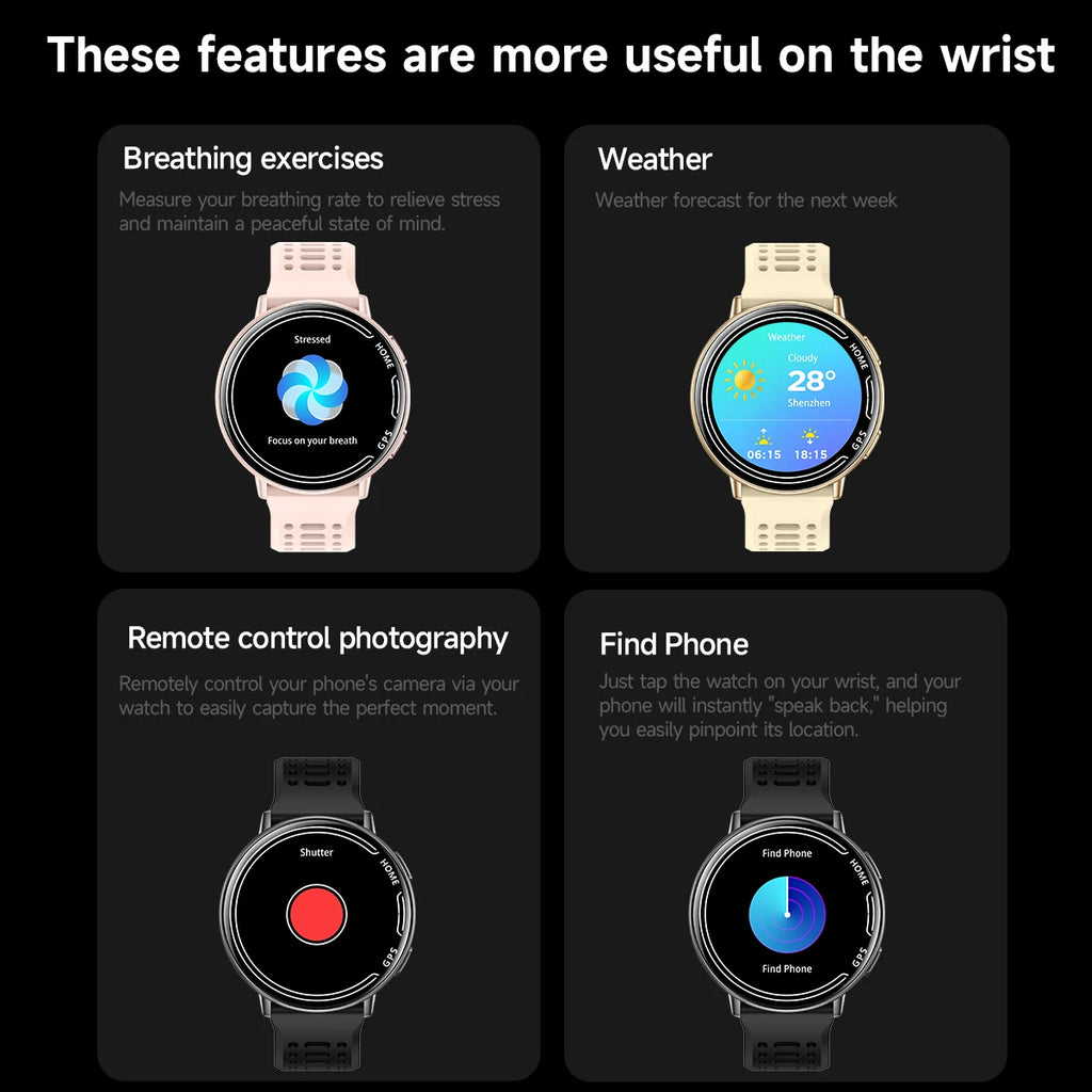 2025 Exquisite GPS Smart Watch Wireless BT Call Answer IP68 Waterproof Outdoor Sports Record Heart Rate Monitor for Men Women