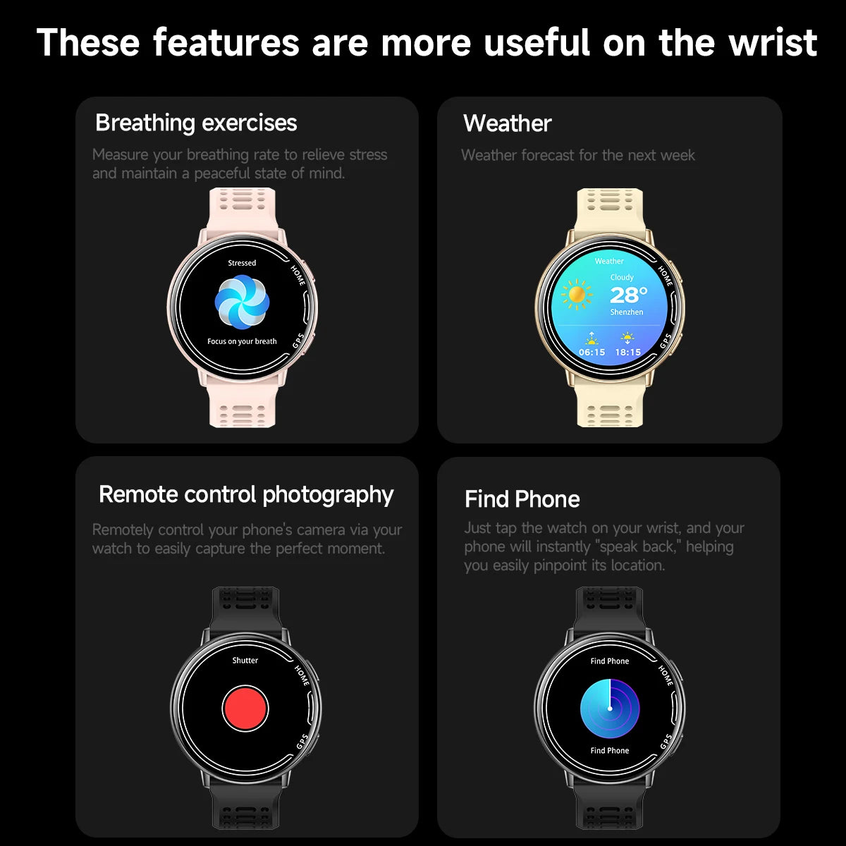 2025 Exquisite GPS Smart Watch Wireless BT Call Answer IP68 Waterproof Outdoor Sports Record Heart Rate Monitor for Men Women