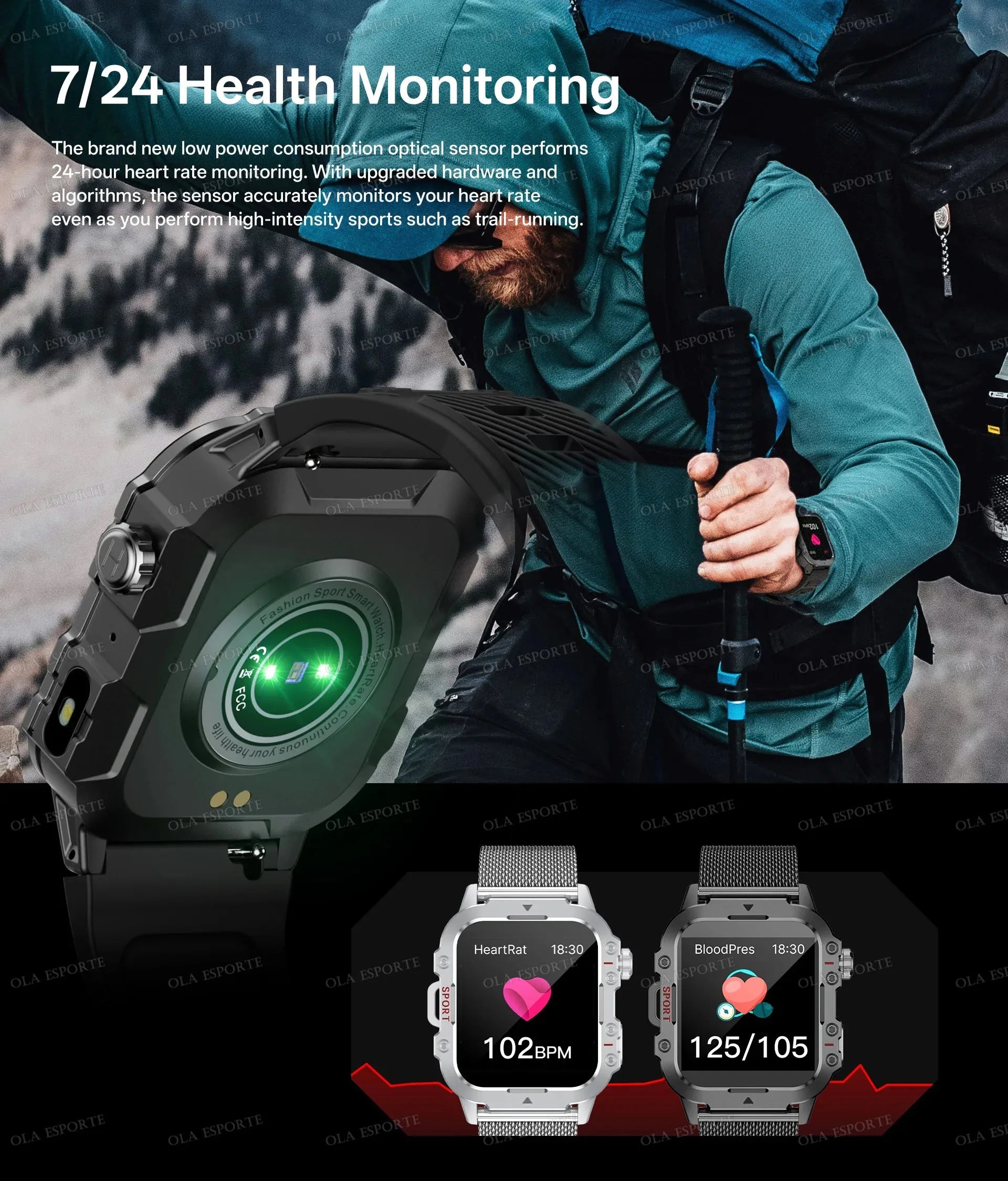 2026 New Military-grade Smart Watch Men GPS Flashlight 3ATM Waterproof Watch Bluetooth Call 100+Sport Outdoor Smartwatch Pk HW12