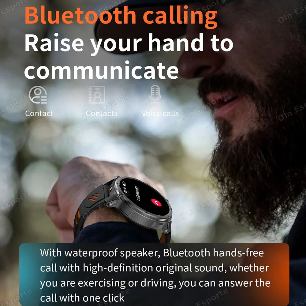 2026 Ultra 1100Mah Battery Military Smart Watch Men 1.7"AMOLED GPS Path 5ATM Waterproof Sports Compass LED Flashlight Smartwatch