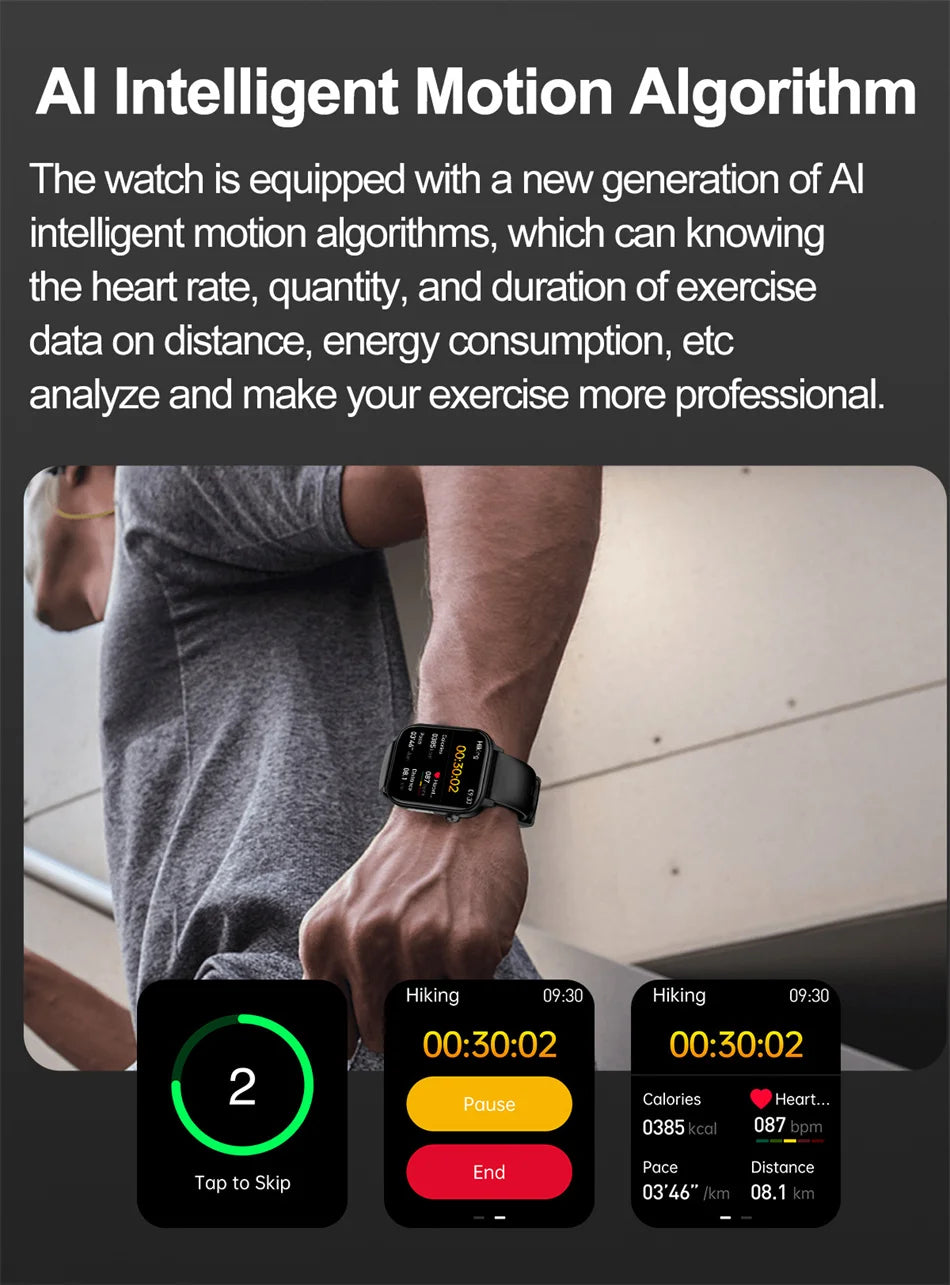 2026 New ECG+PPG Health Smartwatch Men Blood Fat Uric Acid Heart Rate Blood Pressure Bluetooth Call Waterproof Smart Watch Women