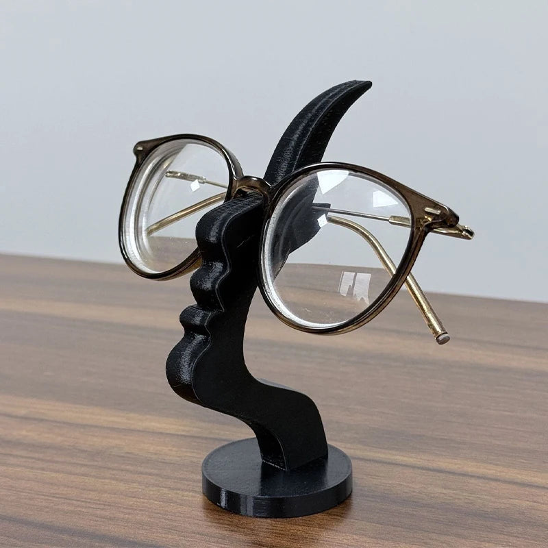 Minimalist Human Profile Eyeglass Holder 3D Printed Side Face Stand for Glasses Fun Practical Desk Line Art Decor Ornament
