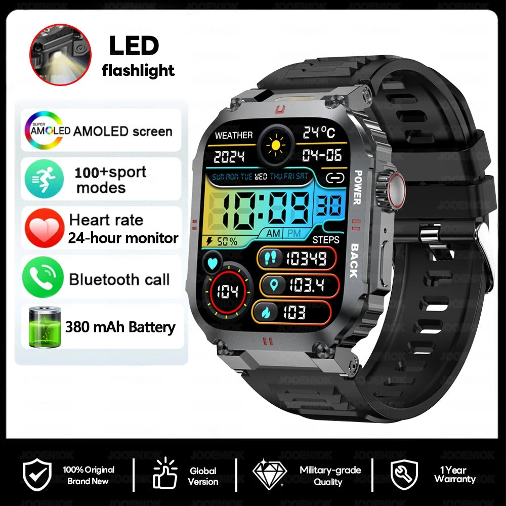 2026 New Military GPS Smart Watch Men 1.91" AMOLED Screen IP68 Waterproof Sports Fitness Tracker BT Call Smartwatches