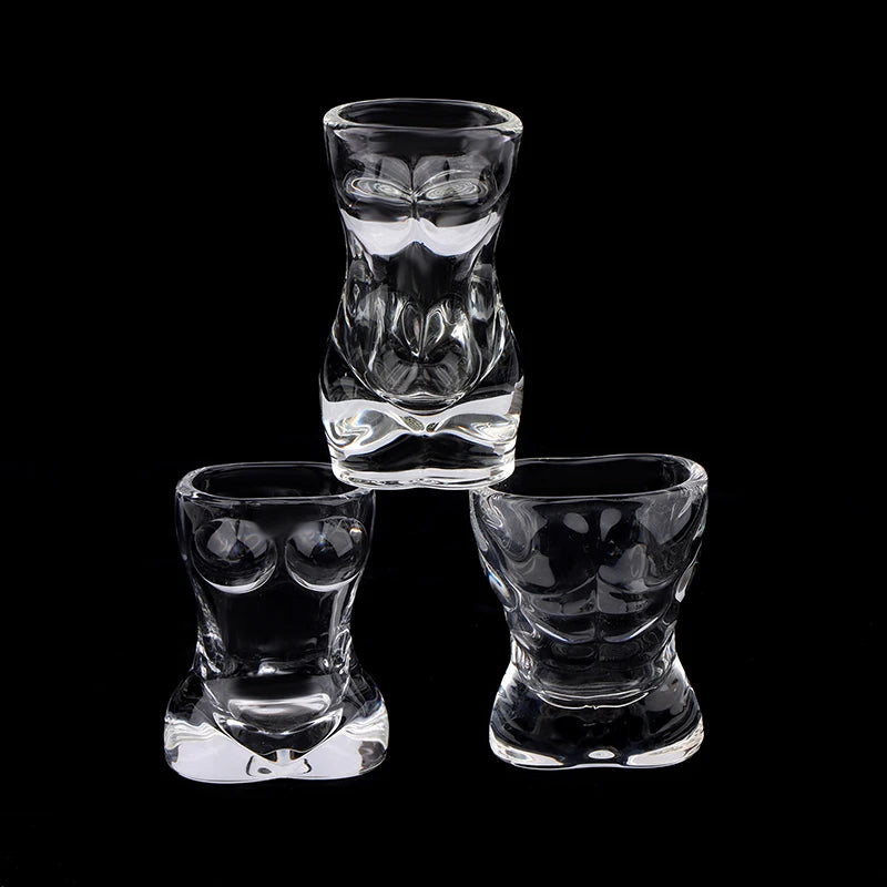 1PC Novelty Body Shaped Glass Beer Cup, Transparent Drinkware for Cocktails and Juices, Funny Wine Glass, Bar and Cafe