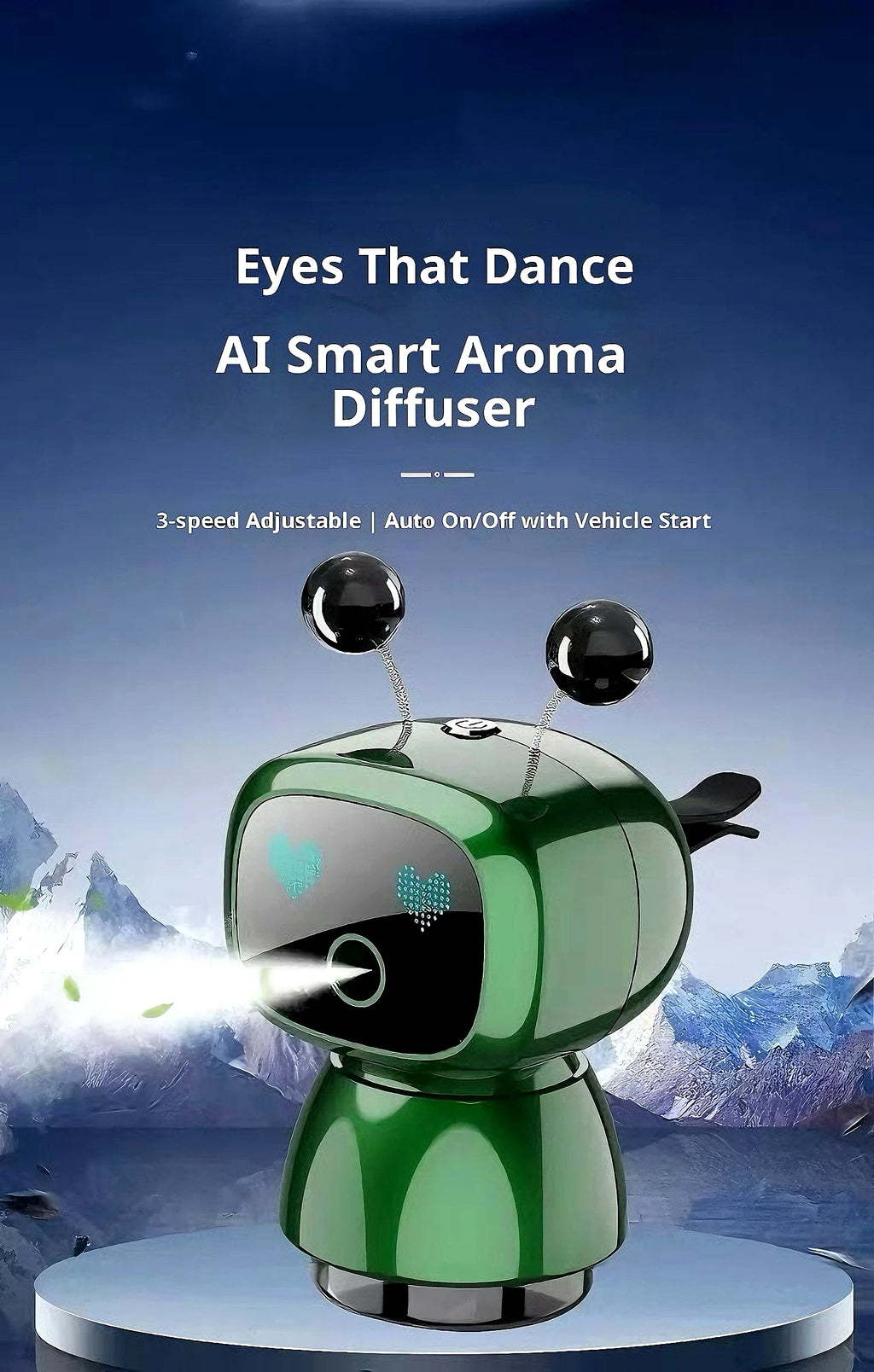 Smart Robot Car Air Vent Perfume Clip Auto On/Off with Car Start New Spring Summer Style Long Lasting Fragrance Odor Eliminator