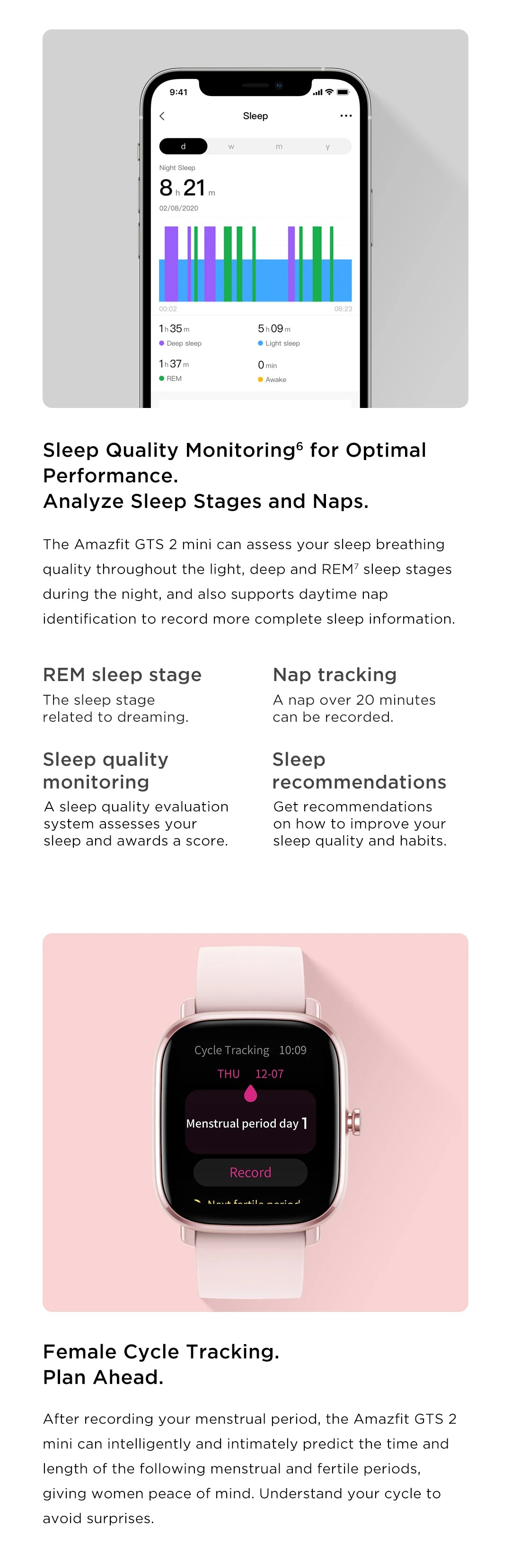Amazfit GTS 2 mini GPS Smartwatch  For Men Women Gift Display 68+Sports Modes Waterproof Sports Watch Sleep Monitoing