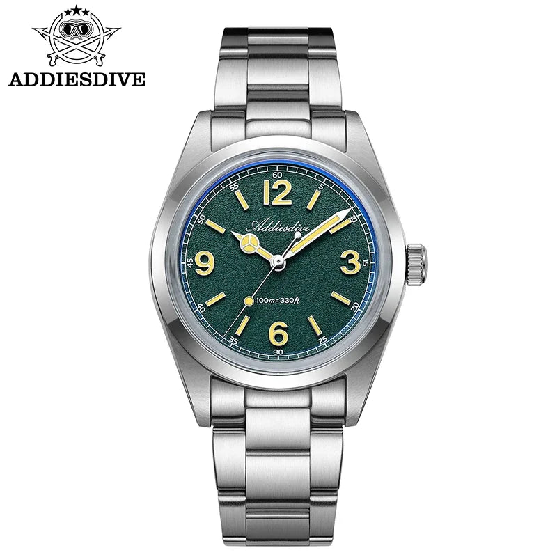 ADDIESDIVE New VH31 Quartz Watches Bubble Glass Retro Elegant WristWatch BGW9/C3 Luminous Waterproof 10Bar Men's Watch AD2518