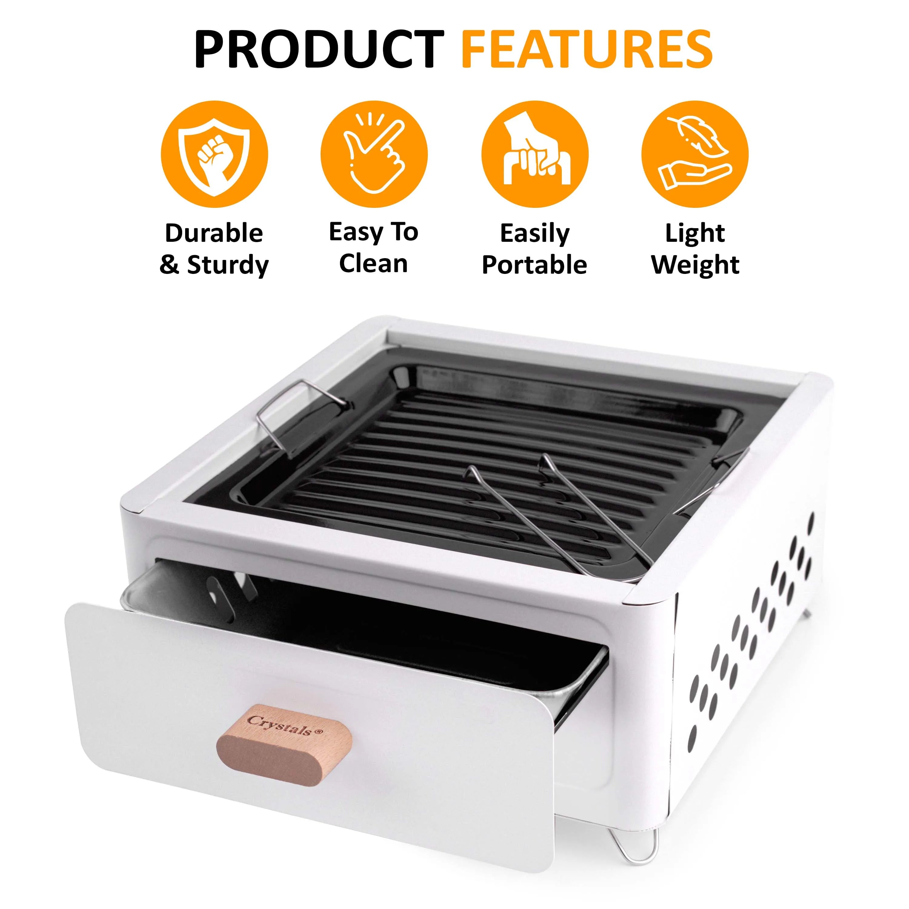 skPortable BBQ Grill, Folding Tabletop Charcoal Barbecue Grill, Foldable Stainless Steel BBQ Grill for Camping, Garden, Travel, Picnic, Outdoora