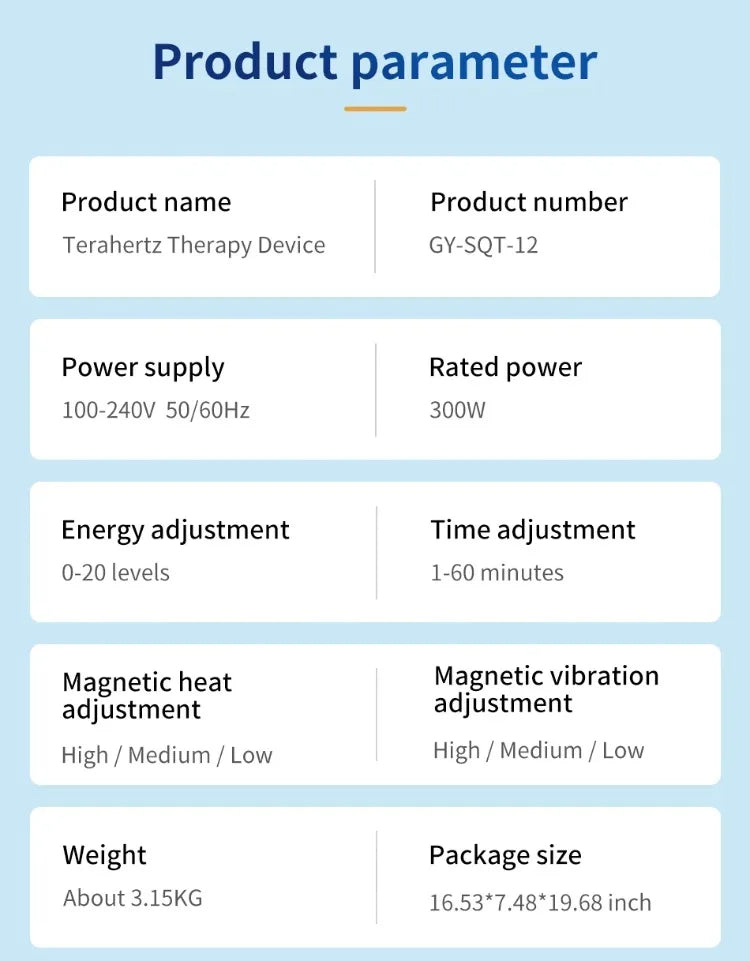Tera Hertz Frequency Therapy Device Terahertz Cell Energy Instrument Heating Therapy Foot Massage Health Care Rehabilitation New