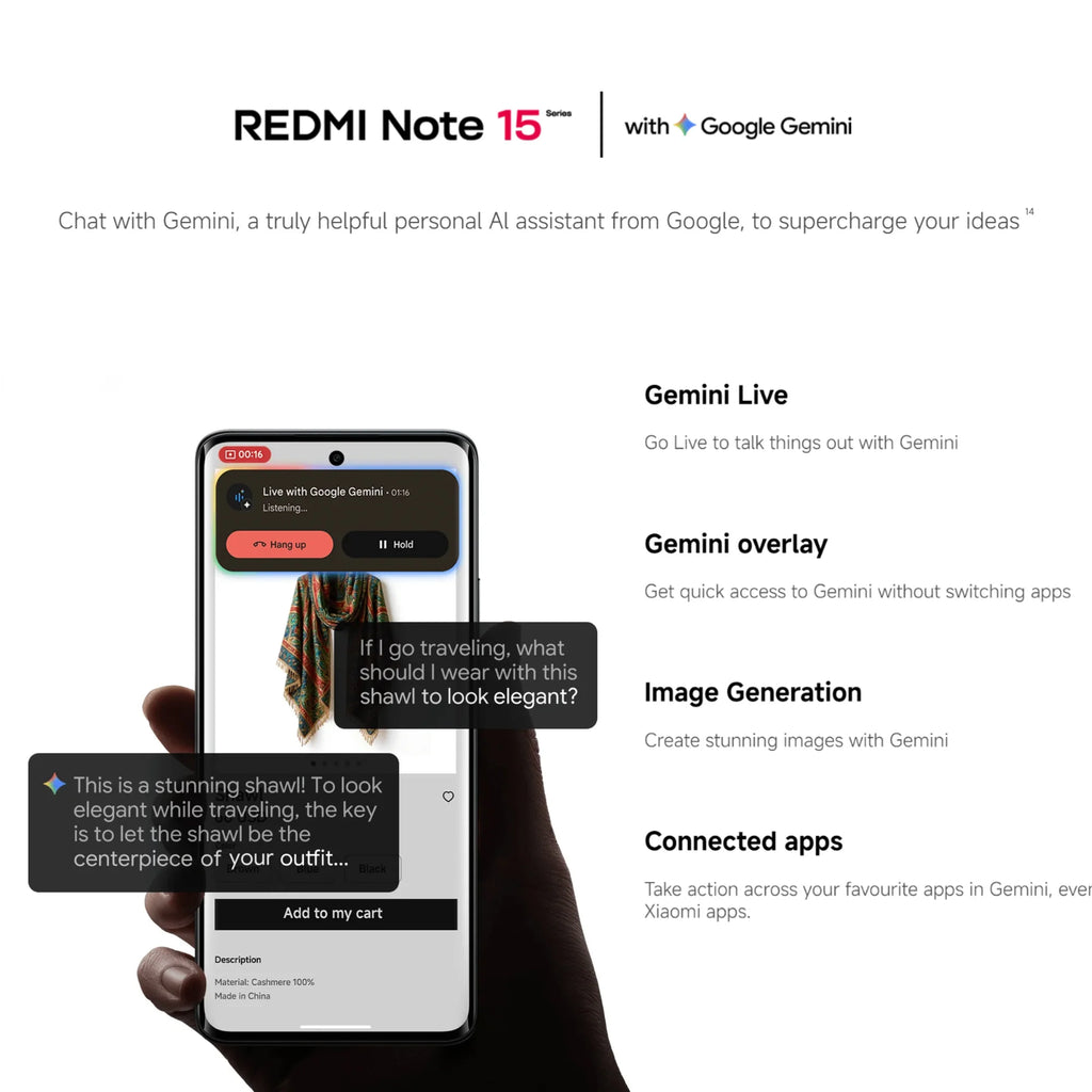 Xiaomi Redmi Note 15 4G 8+256GB Global Version MediaTek Helio G100-Ultra 120Hz 6.77 '' AMOLED Display 108MP Camera 6000mAh 33W