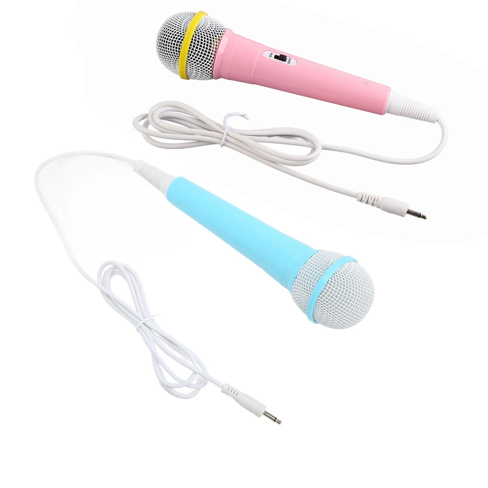 Kids Wired Microphone 3.5mm Plug Plastic Low Distortion Portable Child Singing Mic for Musical Instrument for Family Party