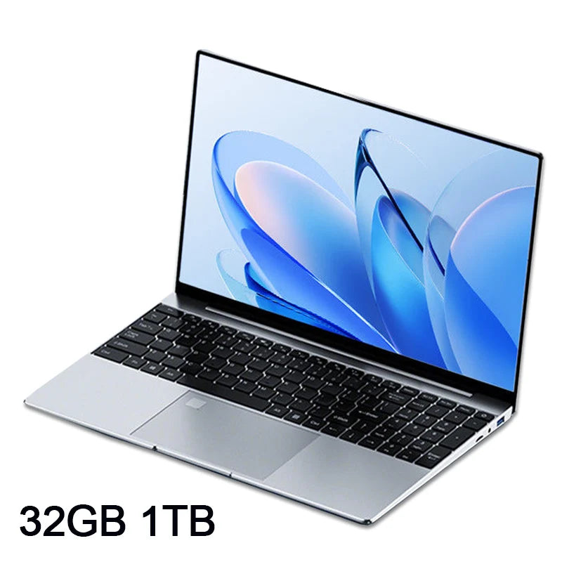 15.6Inch Portable Laptop Intel N95 32GB 2TB Windows11 Office 1080P HD Fingerprint Unlock Laptops Gaming Notebook Computer PC