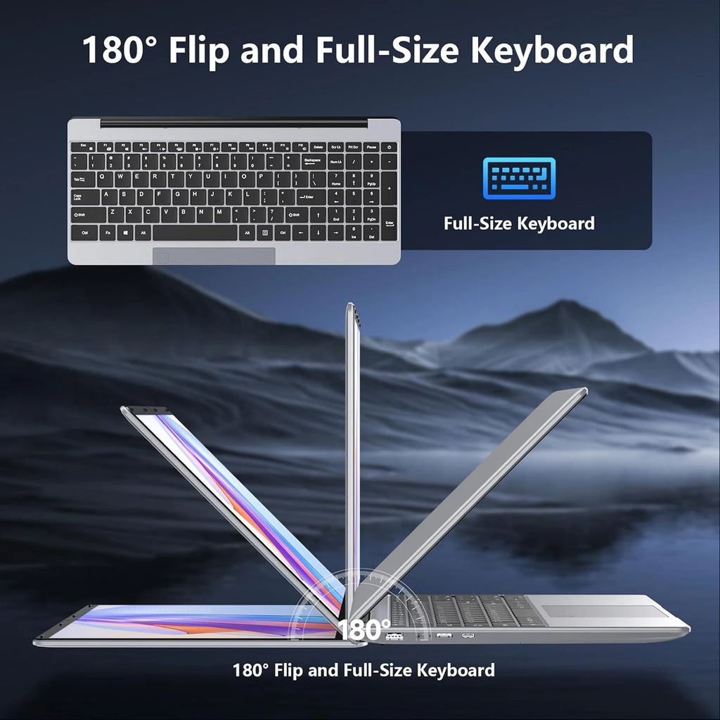 New 15.6" Inch Laptop Windows 11 Pro N5095 1920x1080 Gaming PC 32GB+2048GB Backlit Keyboard Portable Office Entertainment Laptop