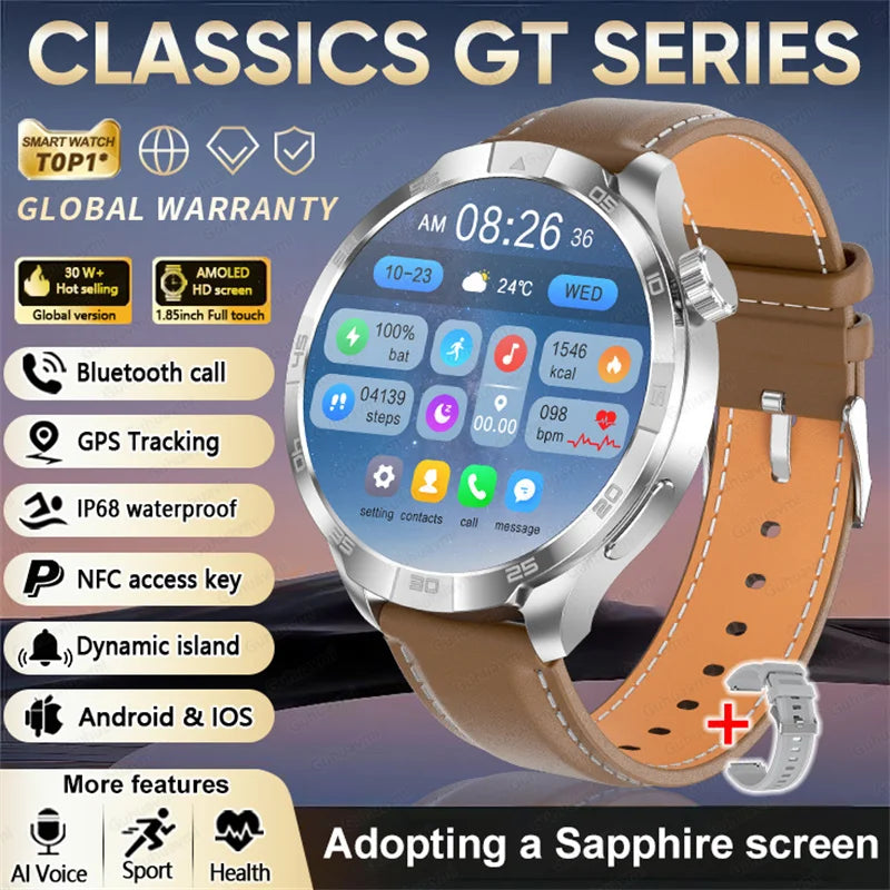 2026 Smart Watch Always display AMOLED NFC Bluetooth Call GPS trajectory Waterproof Health Sport Smartwatch Men for Android iOS
