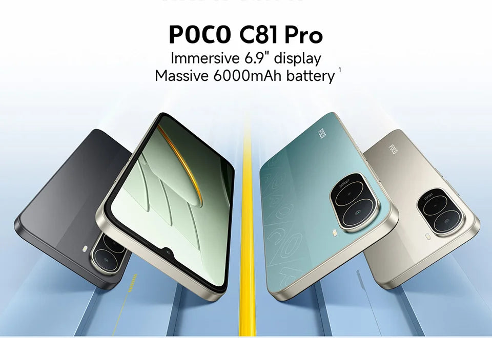 Smartphone POCO C81 Pro Global Version 6.9 inch 120Hz Display 6000mAh Battery UNISOC T7250 Octa core HyperOS 3 2026 Mobile Phone