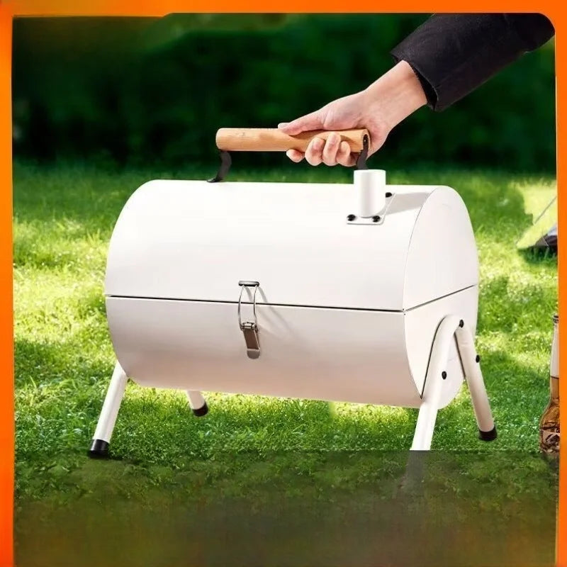 Portable Camping Barbecue Grill Multi-Function Charcoal Barbecue Double-Sided Chimney Home Outdoor Stove Meat Cooking Tool