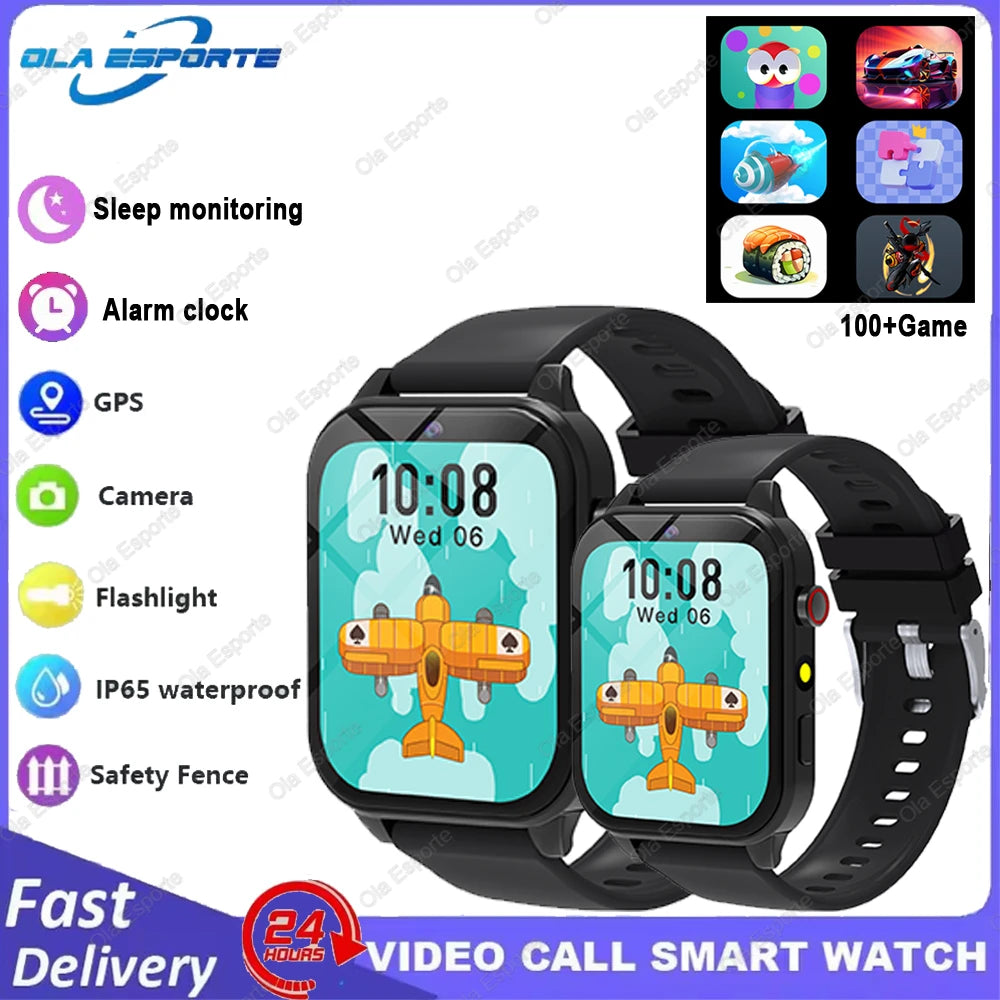 Children Games Smart Watch 2026 New Sleep Monitoring LED Flashlight Alarm Camera Step count Watch Smartwatch For Birthday gift