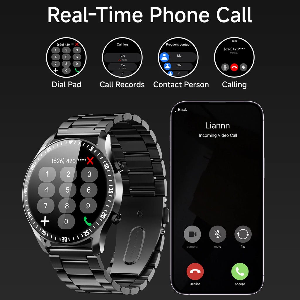 2026 New Sports Smartwatch for Man Bluetooth Call Camera Control Music Player AI Voice Fitness Tracker Watches for Woman Gifts