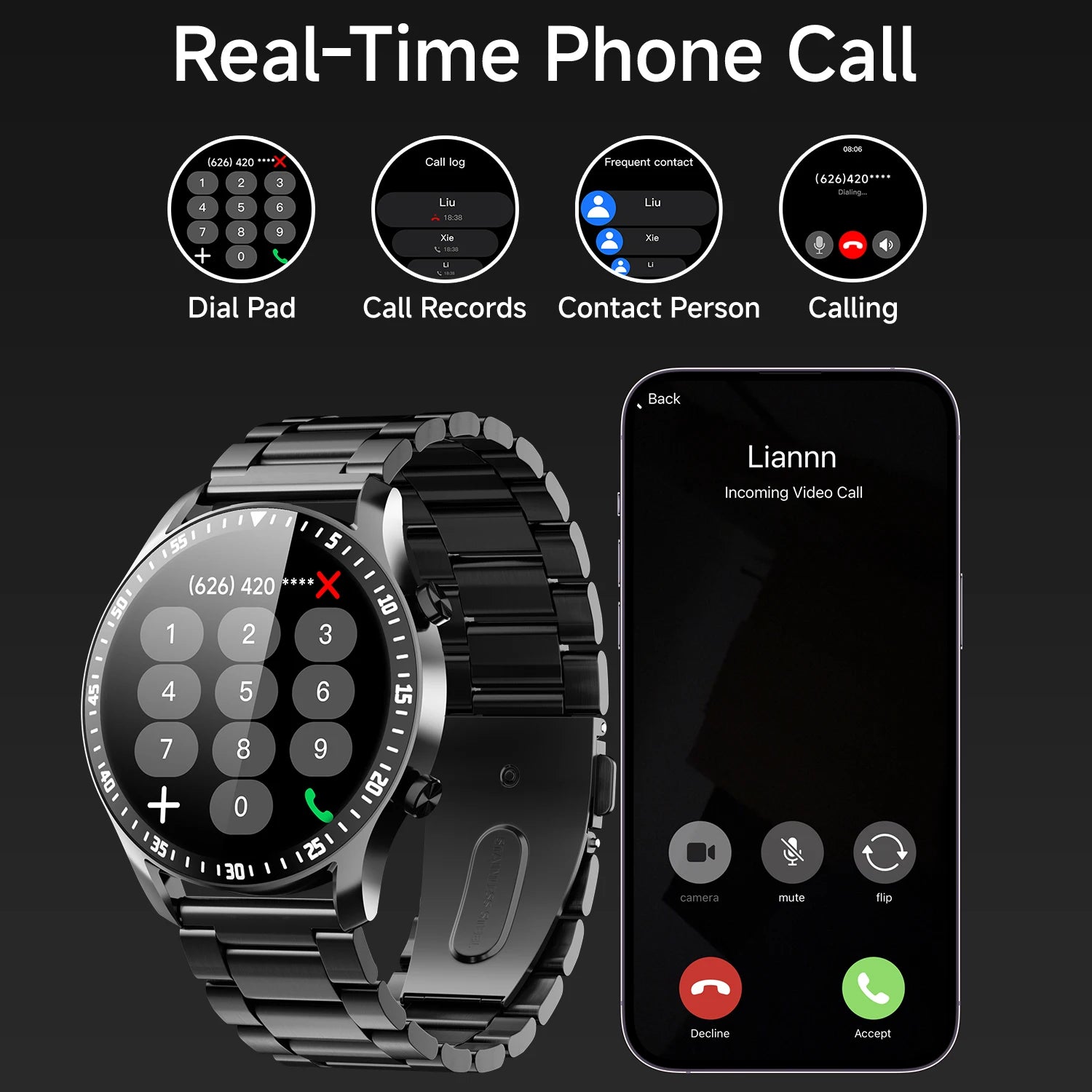 2026 New Sports Smartwatch for Man Bluetooth Call Camera Control Music Player AI Voice Fitness Tracker Watches for Woman Gifts