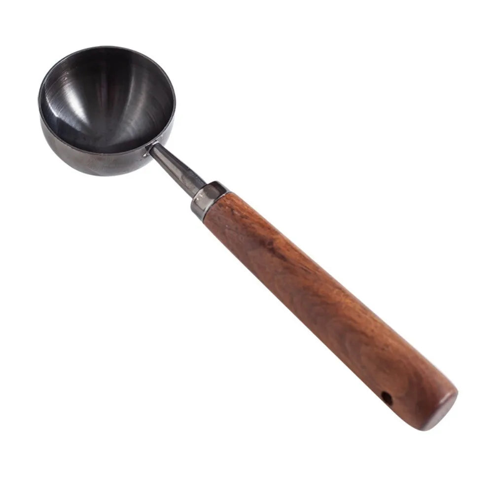 30ml Walnut Wood Coffee Scoop Stainless Steel Long Handle Measuring Spoon for Coffee Tablespoon Kitchen Tool Cafe  Accessories
