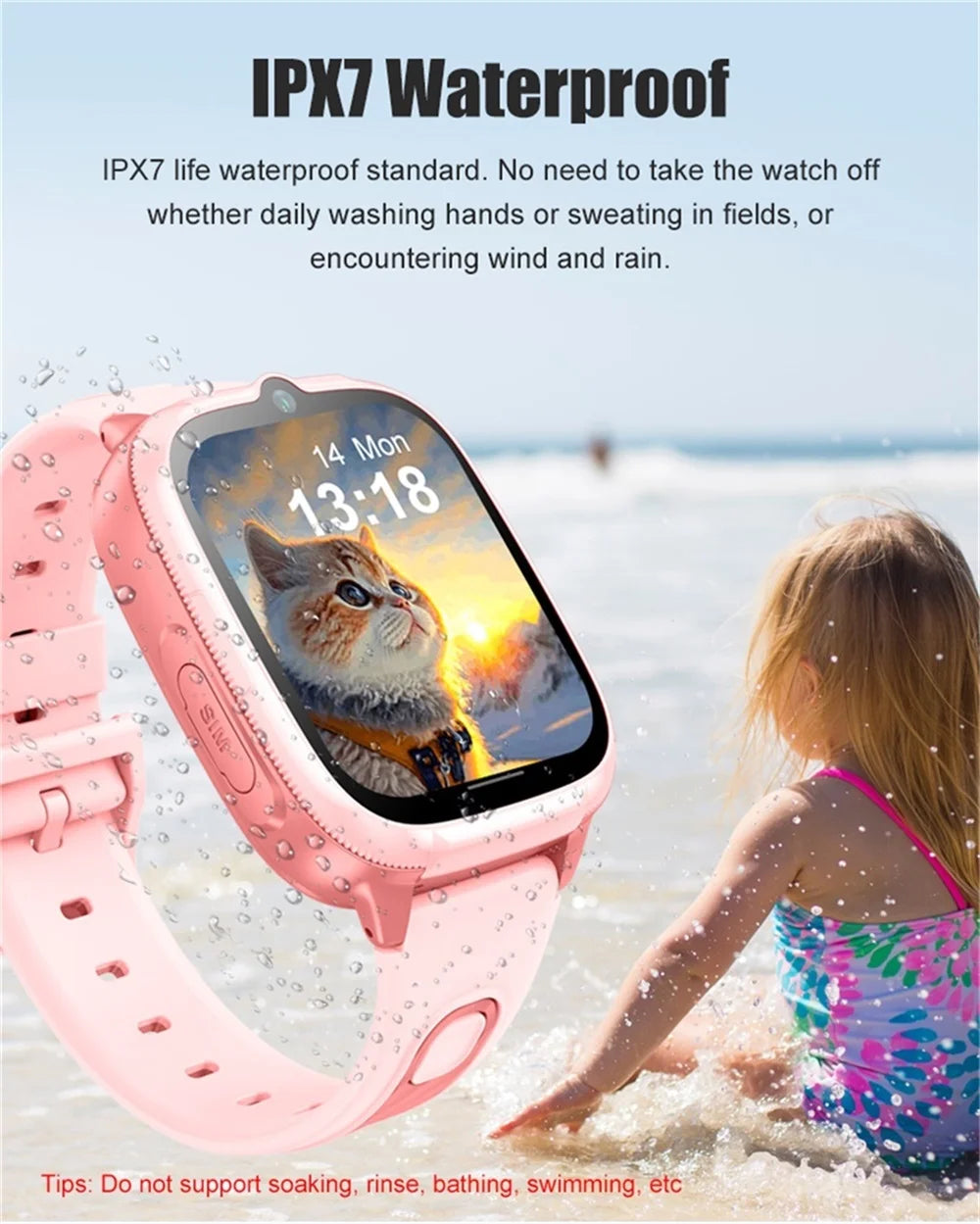 696 Kids Smartwatch 4G Network Video Call LBS WIFl Positioning Voice Calls Waterproof Children Smart Watch Calculator Student