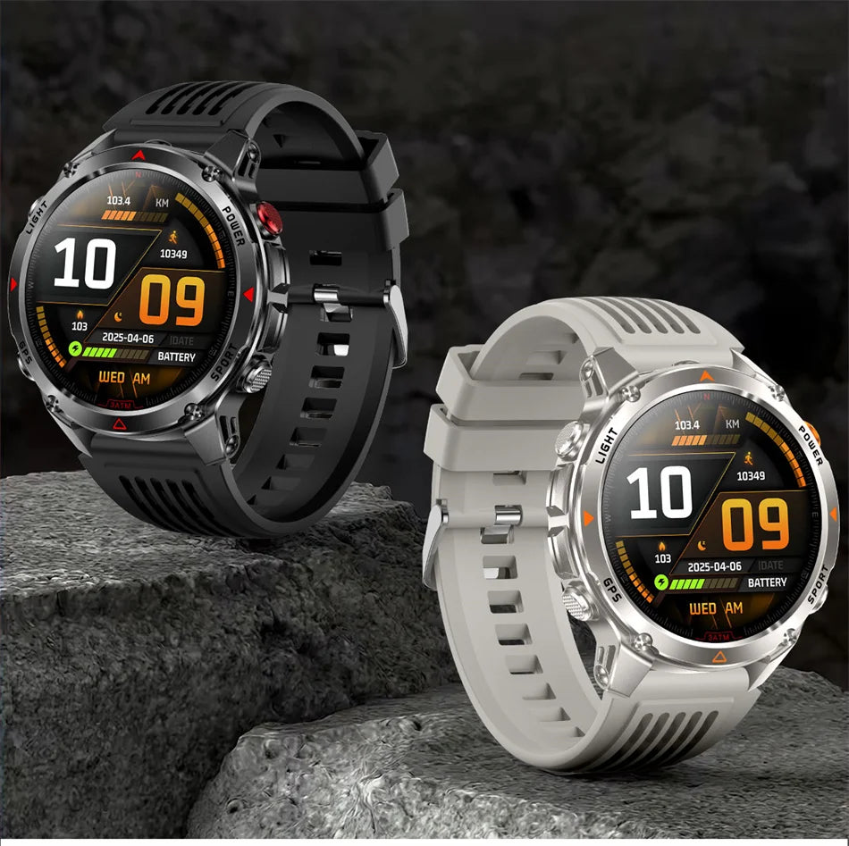 T-Rex 3 Built-in Dual-band GPS Smart Watch Men Smartwatch Compass Altimeter Barometric 5ATM IP69K Waterproof AMOLED HD Watches