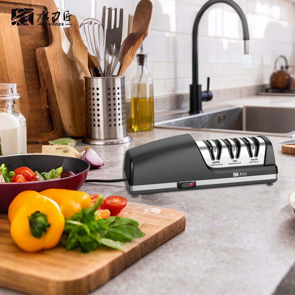TAIDEA TG2403 Electric Knife Sharpener, 3-Stage Professional Sharpening System for Kitchen Chef and Home Use Knives