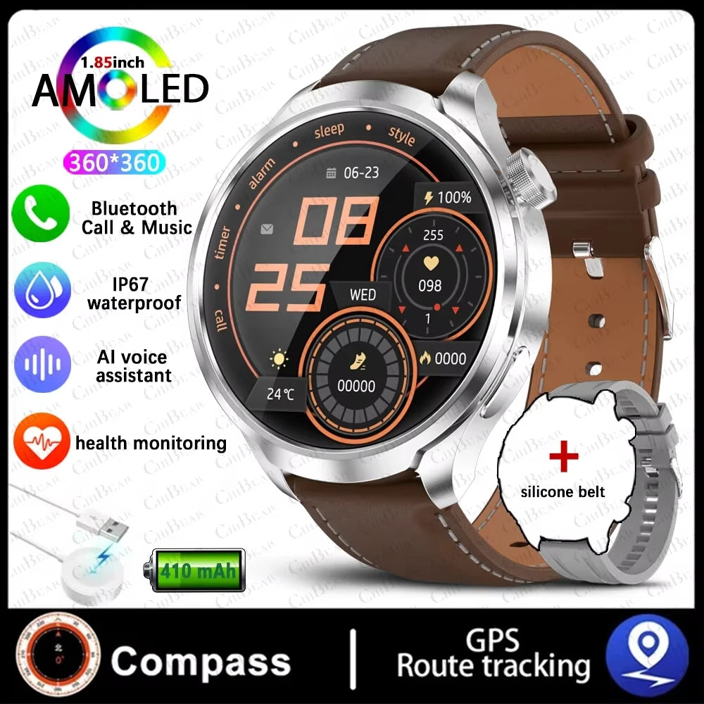 2025 New Bluetooth Call Smart Watch Men For Xiaomi IP68 Waterproof GPS Sports  AMOLED HD Large Screen Heart Rate NFC Watch Gift