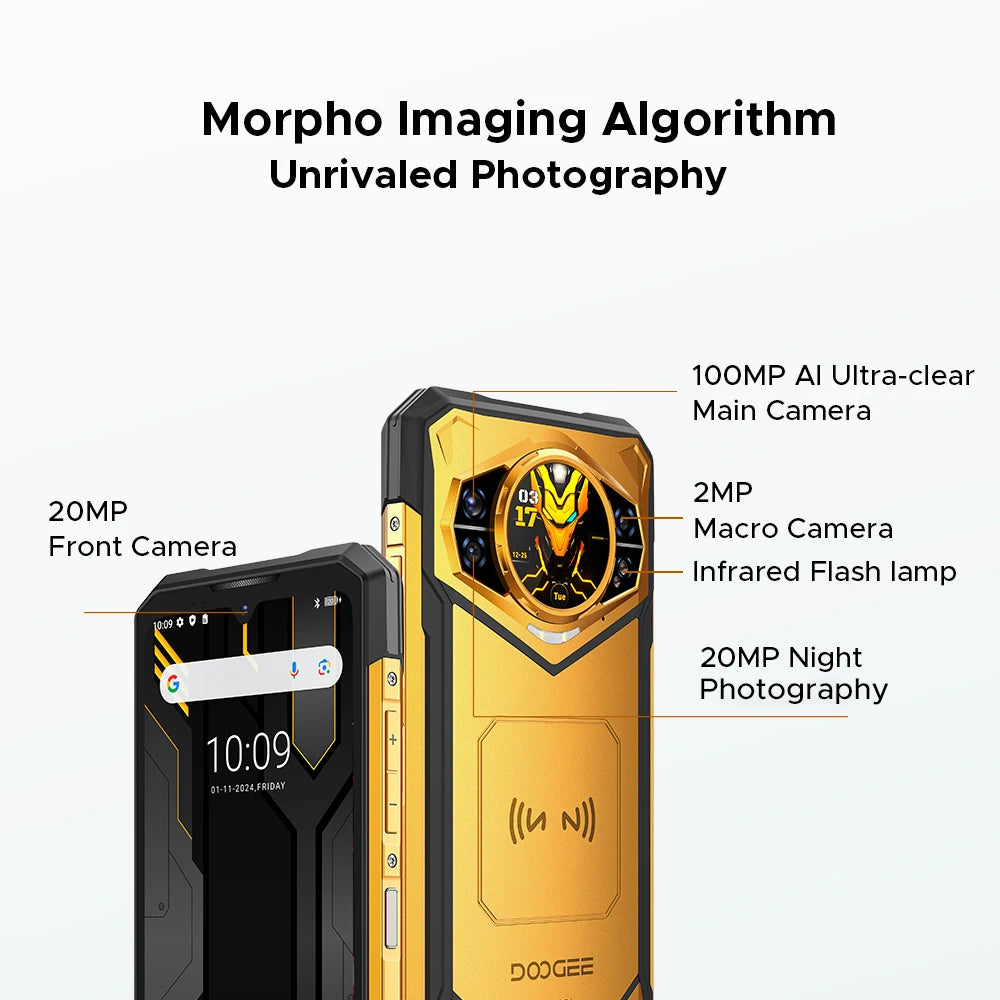 World Premiere DOOGEE S200 X 5G Rugged Phone 12+512GB Smartphone 6.72” FHD+120Hz IPS screen Dimensity 7050 10100mAh battery 33W