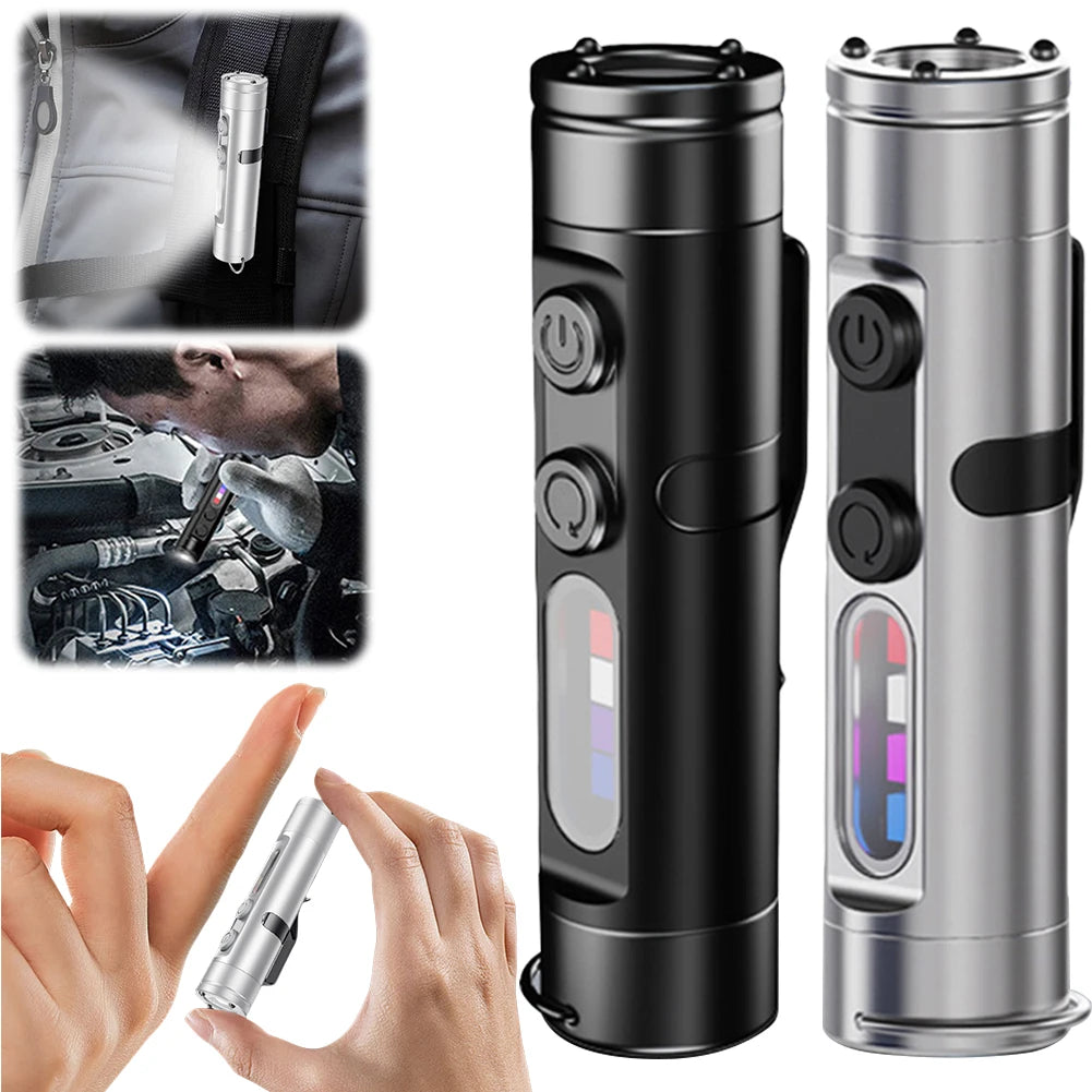 Taclite Mini Flashlight - The Ultimate Everyday Micro Tool Emergency Rechargeable LED Magnetic Tactical Flashlight with Hat Clip