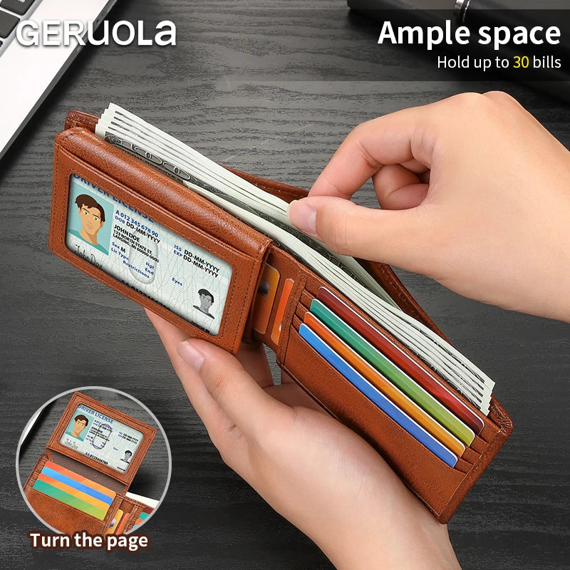 2526 Bestseller Short-style wallet crafted from genuine top-grain cowhide leather Features RFID blocking technology Card slot de