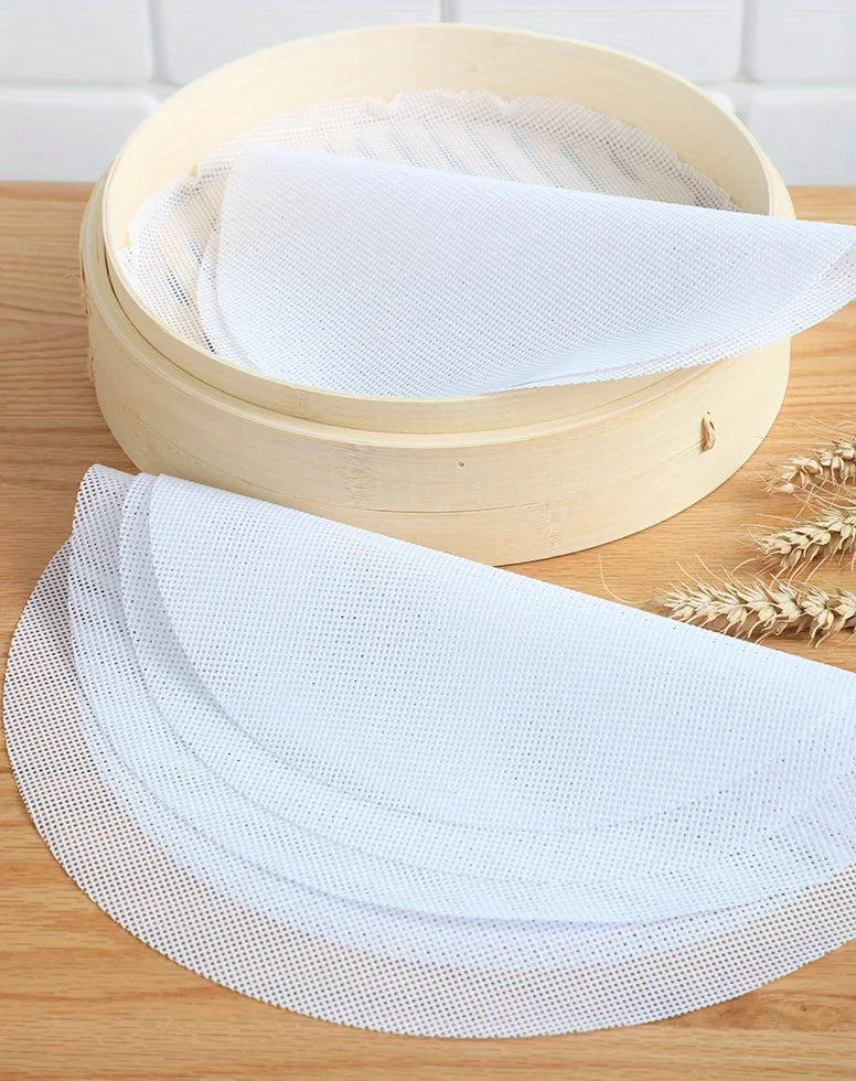 5Pcs Silicone Steamer Pad High Temperature Resistance Steamer Cloth Reusable Non-Stick Steamer Liners Dim Sum Cooking Steam Mat
