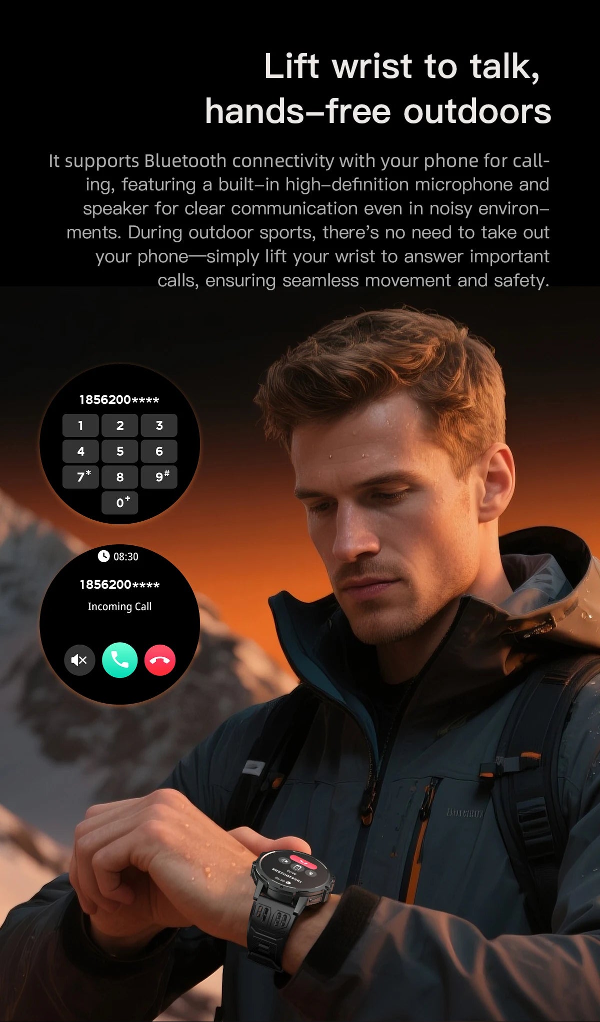 LIGE 2025 Military Grade 1000mAh Battery Smart Watch Men 3ATM Waterproof Bluetooth Call Men Sports Health Monitoring Smartwatch