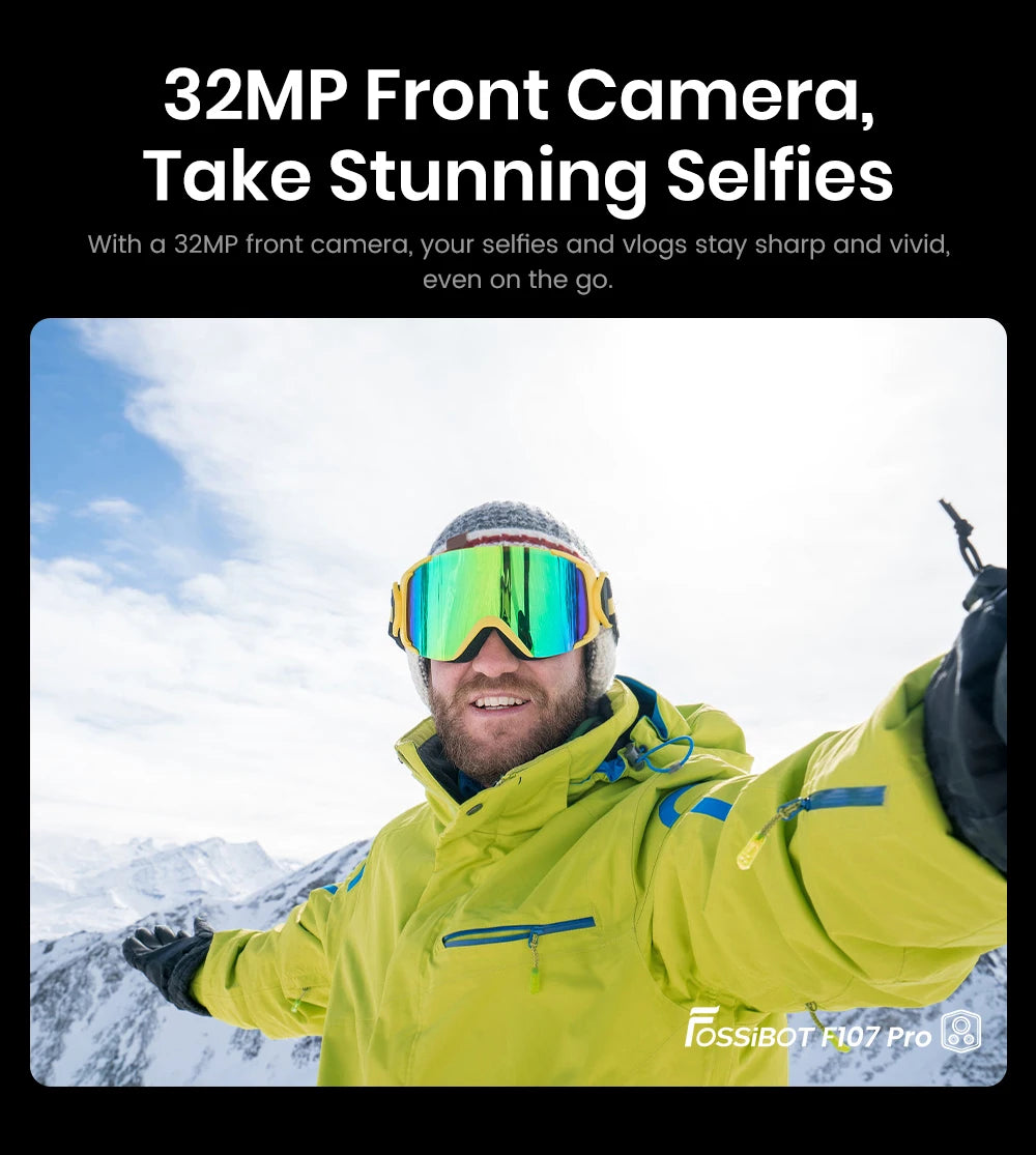 Fossibot Smartphone [F107 Pro 5G] 28000mAh 66W Rugged Mobile Phone 12GB RAM 512GB ROM Android 15 200MP+32MP NFC Dual Flashlights