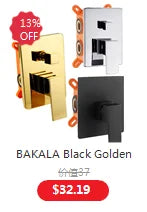 BAKALA Basin Faucet Modern Bathroom Mixer Tap Black/Gold Wash basin Faucet Single Handle Hot and Cold Waterfall Faucet