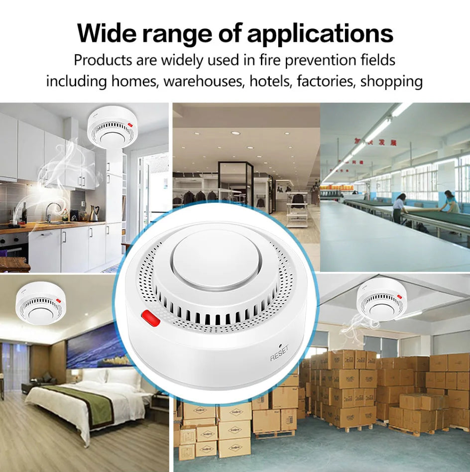 360° Comprehensive Detection, Tuya Smart WiFi Smoke Detector, Remote Monitoring Of Home Safety, Compatible With Alexa And Google