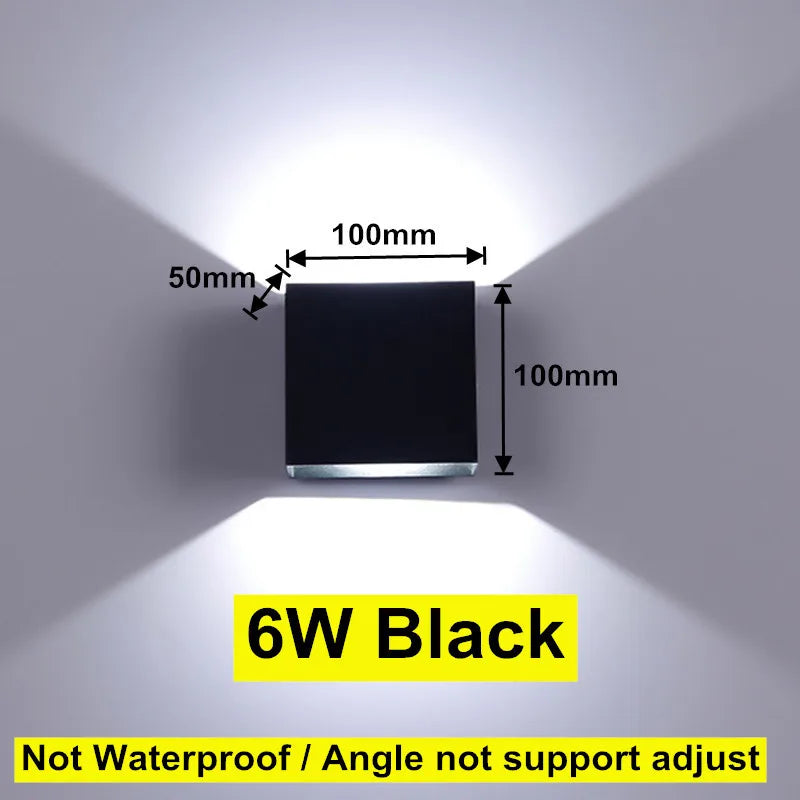 6W 12W Waterproof AC85-265V Surface Mounted LED Wall Light Modern Nordic Luminaire Indoor Wall Lamps Living Room Porch Outdoor