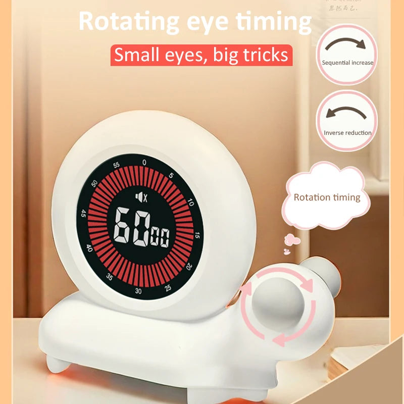 Creative Rotary Timer Visual Analog Timer Rechargeable 60 Minutes Countdown Kids Study Silent Timer for Cooking Shower Study