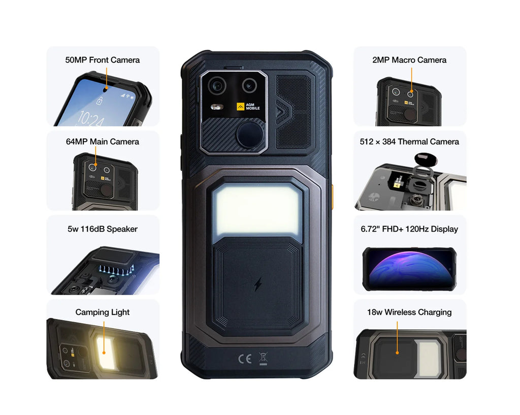 AGM G3 PRO 5G Rugged Phone 512GB ROM +24(12+12)GB RAM Thermal Imaging Camera Smartphone Android15 Fast Charge  Wireless Charging