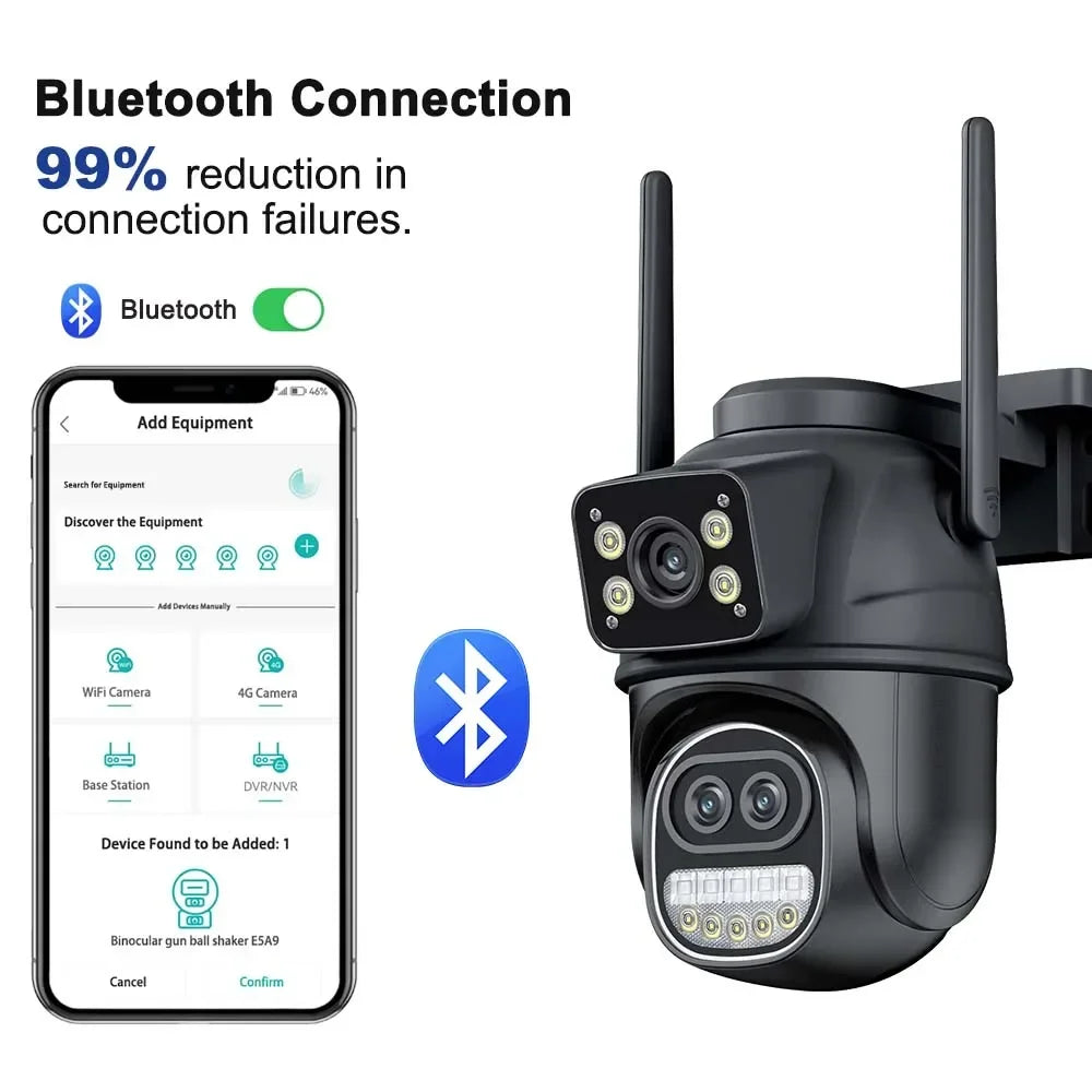 ICSEE Smart WIFI Security Camera 12MP 8K Three Lens 8X Zoom Outdoor HD Video Surveillance IP Cameras IPTV CCTV PTZ Auto Tracking