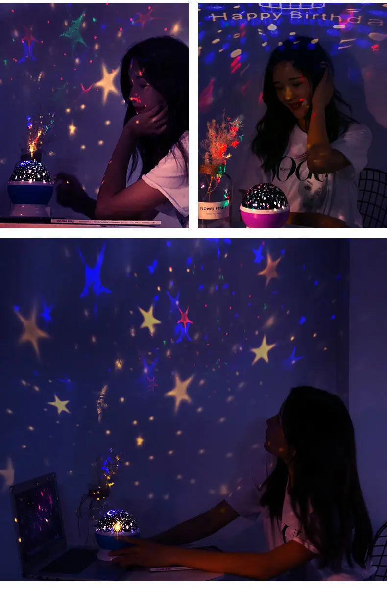 Night Lamp Projector Starry Sky Night Light Projector Baby Lamp Decor Rotating Starry Nursery Moon Galaxy Projector Table Light