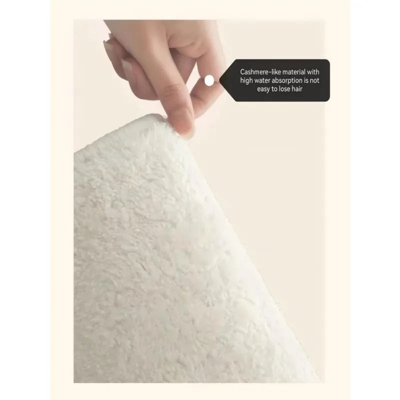 Rose pink semicircular smiley face floor mat imitation cashmere soft bedroom door floor mat bathroom absorbent carpet