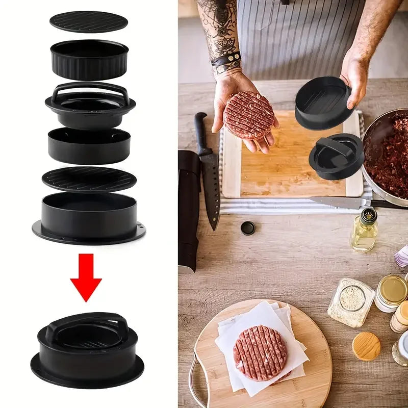 Burger Press Mold & Patty Press Maker -3 in 1 stuffed hamburger patty maker Perfect for Beef,Chicken Patties-Kitchen Press Tool